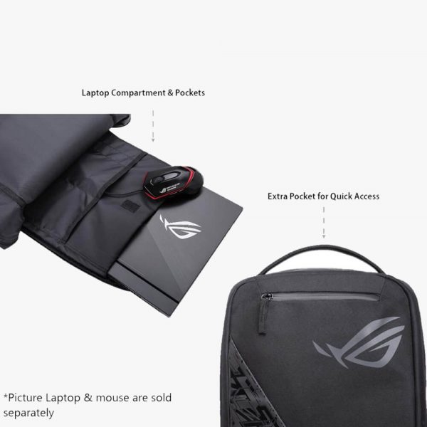 Asus ROG BP1501 39.62cm Gaming Laptop Backpack Black Eastern Logica