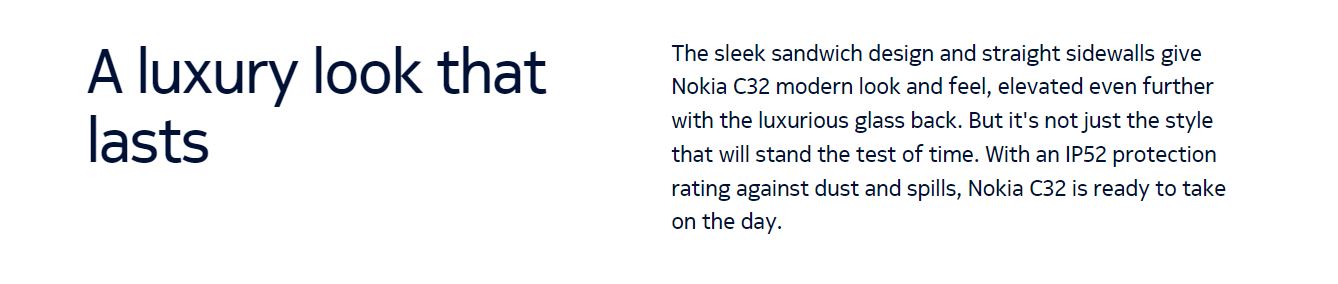 Buy Nokia C32 Beach Pink 4GB RAM 64GB Storage Product Descriptions