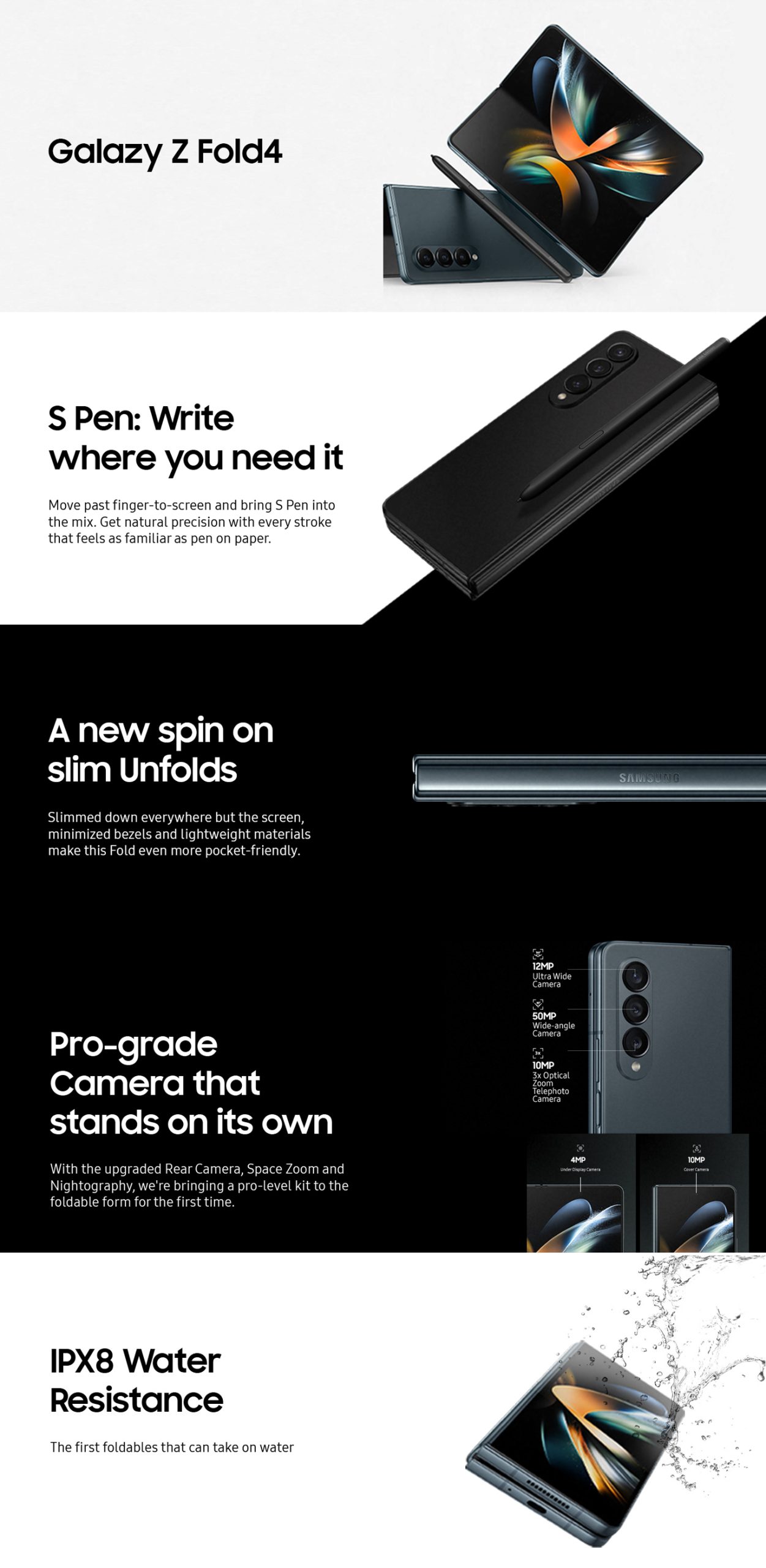 Buy Samsung Galaxy Z Fold4 5G Phantom Black (12GB RAM, 256GB Storage) Product Description