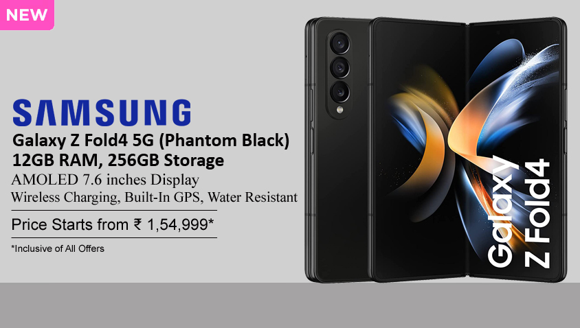 Buy Samsung Galaxy Z Fold4 Phantom Black 12GB RAM and 256GB Internal Storage offers in India